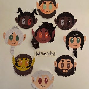 Baldur&#39;s Gate 3 Chibi Stickers  (Wyll, Karlach, Halsin, Astarion, Lae&#39;zel, Gale, Shadowheart)