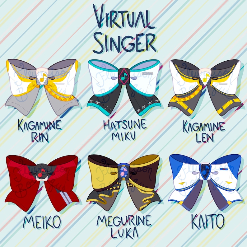 VOCALOID Acrylic Ribbon Charms Keychains Crypton Virtual Singer - Etsy