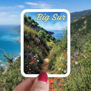 Big Sur California-sticker - Californië-sticker, Big Sur-souvenir, Californische kust, Noord-Californië, magneet Californië, autosticker