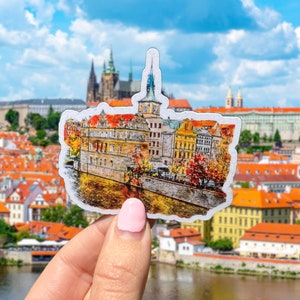 Prague Sticker - Prague, Czech Republic, Old Town Square, Water Bottle Sticker, Laptop Sticker, Travel Sticker, Europe, Backpacker, Magnet
