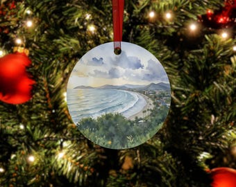 Jaco Beach Christmas Ornament - Costa Rica Ornament, San Jose, Souvenir Travel Lover Gift, Custom Wedding Gift, Engagement, Anniversary