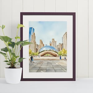 Chicago Watercolor Art Print - Illinois, Travel Art, Art Prints, Chicago Skyline Wall Art, Watercolor Poster, Watercolor Fine Art Posters