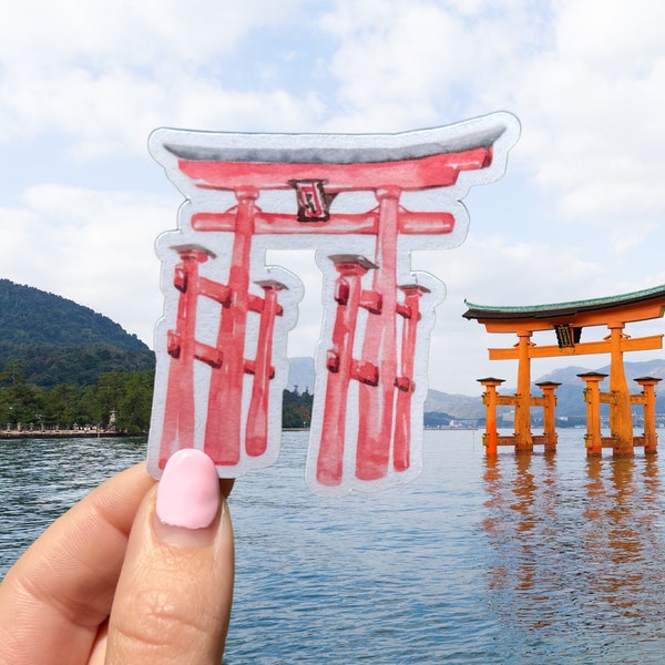 Itsukushima Shrine Sticker - Japan, Japanese, Travel, Journal Sticker, Agenda Sticker, Planner Sticker, Hatsukaich, Travel, Backpacker, Gate