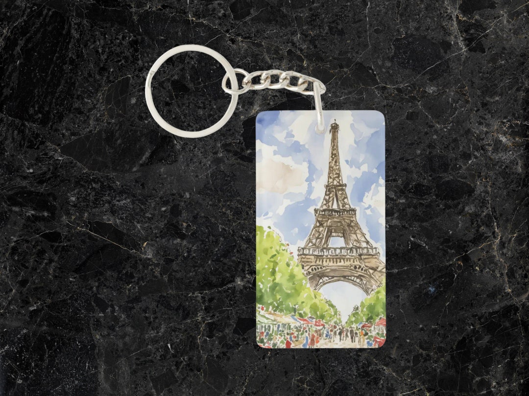 European Keychain Eiffel Tower Acrylic Keychain - Paris, France, Travel Custom Keychain ...