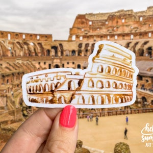 Adesivo do Coliseu de Roma - Adesivo de Roma, Itália, Adesivo de viagem, Adesivo romano, Arte de viagem, Adesivo de mochileiro, Adesivo da Europa