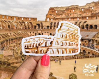 Rome Colosseum Sticker - Rome, Italy Sticker, Travel Sticker, Roman Sticker, Travel Art, Backpacker Sticker, Europe Sticker
