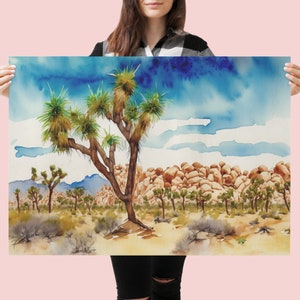 Joshua Tree Watercolor Art Print - National Park Gifts, California Wall ...