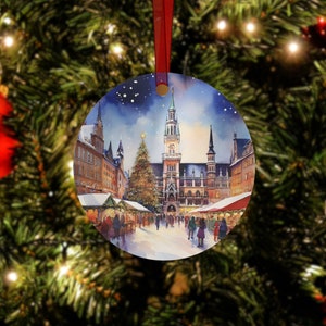 Munich Christmas Ornament - Germany, Marienplatz, Europe, Weihnachtsmarkt, Wedding Ornament, Engagement Gift, München Ornaments, Xmas Gift