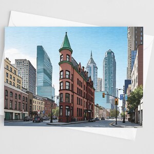 Cartões comemorativos em aquarela de Toronto, conjunto de cartões comemorativos 5 x 7, Canadá, Edifício Gooderham, Papelaria de Toronto, Horizonte de Toronto, Paisagem urbana