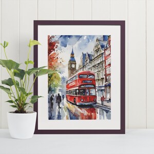 London Watercolor Art Print - London Wall Decor, Wall Art, Travel Art, Art Prints, Europe City Paintings, England Artwork, Poster, Souvenir