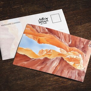 Antelope Canyon 2 Aquarell Postkarte, 5 x 7 Grußkarten, National Park Geschenke, Utah, Arizona, Südwesten, Wüste Kunstdruck, Wüstenkunst