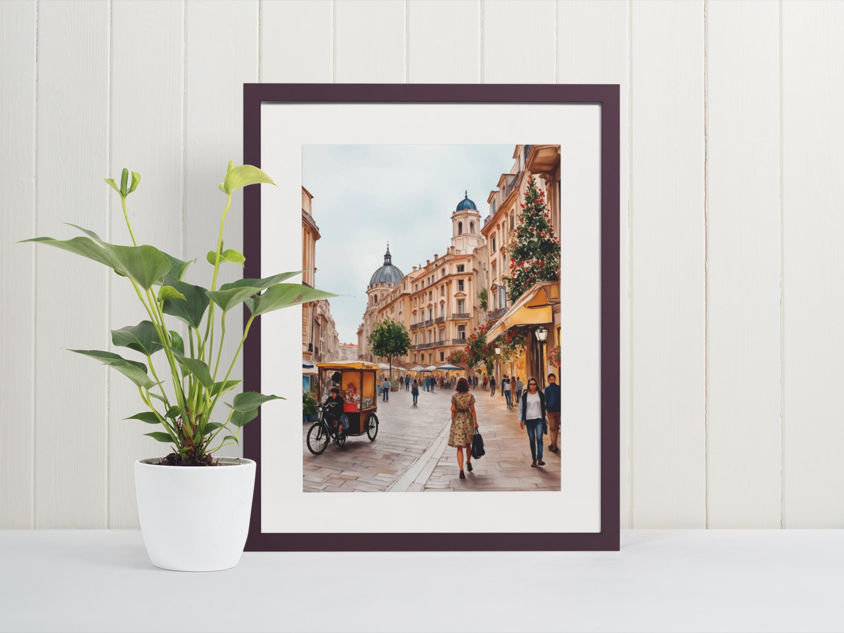 ウィーン水彩画アートプリント - オーストリアの壁画、ウィーンの