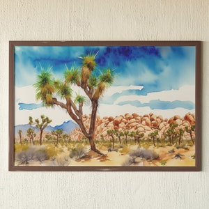 Joshua Tree Watercolor Art Print - National Park Gifts, California Wall ...