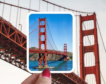 Adesivo de São Francisco - Ponte Golden Gate, Califórnia, adesivo de viagem, adesivo de diário, agenda, adesivo de planejador, ímã de carro