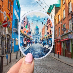 Dublin Sticker - Ireland, Laptop Sticker, Water Bottle Sticker, Travel Art, Journal, Agenda, Planner, Europe, Backpacker Sticker, Wanderlust