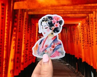 Geisha Sticker - Japan, Japanese, Travel Sticker, Journal Sticker, Agenda Sticker, Planner Sticker, Kyoto Sticker, Tokyo Sticker, Travel