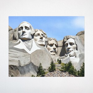 Mount Rushmore Watercolor Art Canvas - South Dakota, National Park, Travel Art, USA Wall Art, America Decor, Black Hills, Print Canvas