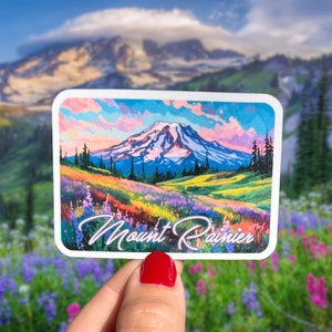 Mount Rainier Sticker - Washington, National Park Sticker, Travel Sticker, Journal Sticker, Agenda Sticker, Planner Sticker, Car Magnet