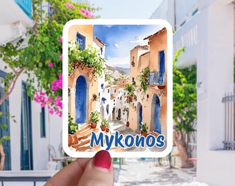 Autocollant Vinyl Découpé Mykonos Grèce - Skyline Et Monuments, Design Déco IYVM