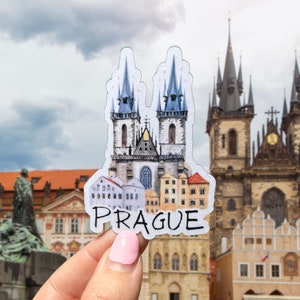 Tyn Church Sticker - Prague, Czech Republic, Old Town Square, Water Bottle Sticker, Laptop Sticker, Travel Sticker, Europe, Backpacker