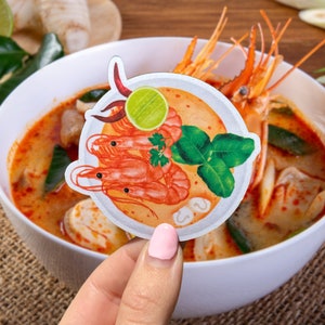 Tom Yum Kung Sticker - Thailand Sticker, Thai Food Sticker, Bangkok Sticker, Asia, Backpacker Sticker, Wanderlust, Travel, Journal, Planner