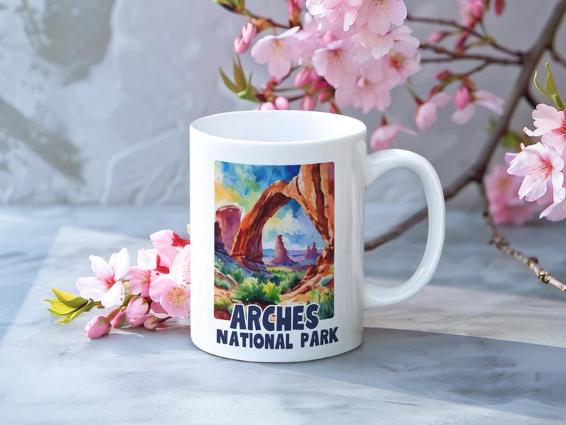 Arches National Park Coffee Mug National Park Gift, Desert Watercolor