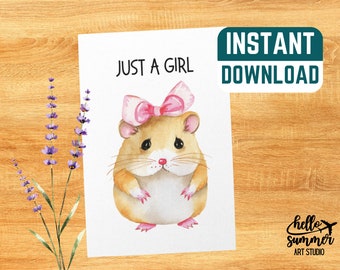 Sad Hamster Printable Greeting Card - Instant Download, DIY Print Cards, Digital Greeting Card, Apology Note Card, Sorry, Funny Cards, Cute