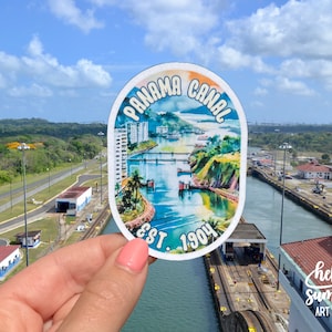 Panama Canal Sticker - Panama Sticker, Panama City Sticker, Watercolor Art, Souvenir, Gifts, Travel Journal, Planner Stickers, Travel Lover