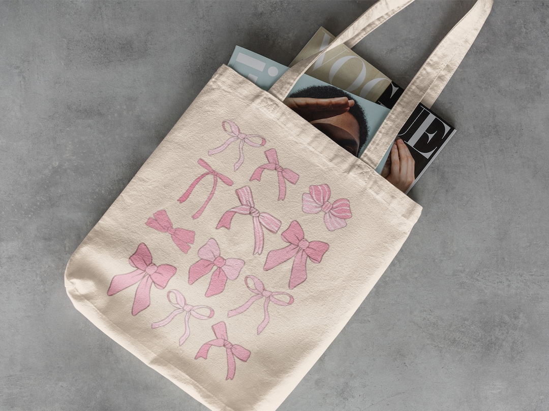 ◆DEINET◆ RIBBON CLOUD MINI TOTE BAG IN GREY KDCUC4S4211040 Library Loot Tote | Inkwell Threads