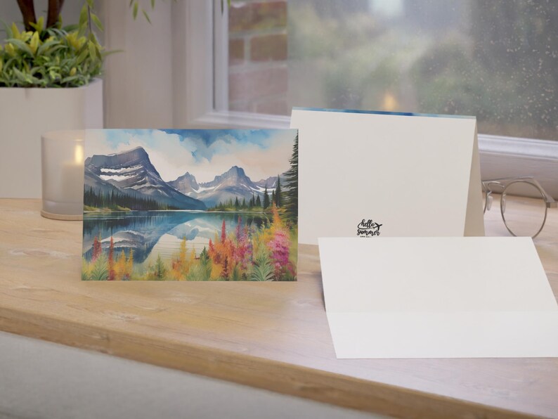 Glacier National Park Watercolor Greeting Cards, 5 X 7 Greeting Card ...