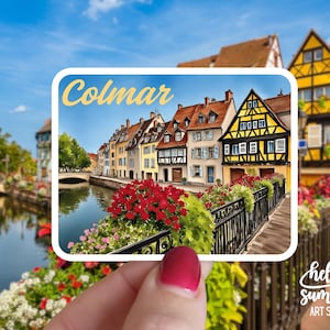 Sticker Colmar France - Sticker Colmar, Sticker France, Aquarelle Colmar, Sticker Europe, Sticker Voyage, Sticker Routard, Aimant De Voiture
