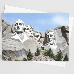 Mount Rushmore Watercolor Greeting Cards, 5 x 7 greeting card set, National Park Gifts, South Dakota, America, United States Road Trip, USA