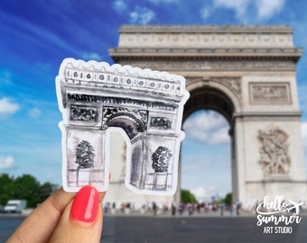 Arc de Triomphe Sticker - Paris Sticker, France Sticker, Watercolor Sticker, Travel Sticker, Europe Sticker. Car Magnet, Locker Magnet