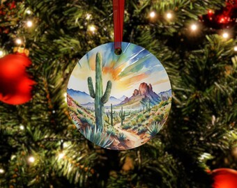 Saguaro National Park Christmas Ornament - Arizona, National Park Gifts, Travel, Custom Ornament, Wedding Engagement Ornament, Southwest