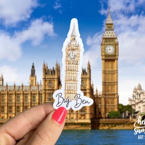 Sticker Big Ben - Sticker Londres, Sticker Angleterre, Sticker aquarelle, Sticker voyage, Sticker Europe, Art Londres