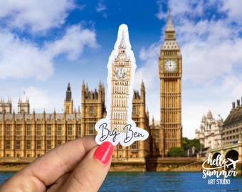 Sticker Big Ben - Sticker Londres, Sticker Angleterre, Sticker aquarelle, Sticker voyage, Sticker Europe, Art Londres
