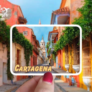 Cartagena Sticker - Kolumbien Aufkleber, Cartagena Souvenir, Bogota, Watercolor Art, Medellin Geschenke, Travel Journal, Automagnet, Autoaufkleber