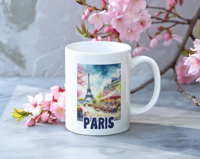 Parijs koffiemok - Parijs geschenk, Parijs beker, Parijs theekopje, Parijs schilderij mok, Parijs minnaar, Parijs souvenir, cadeau voor moeder, Frankrijk souvenir