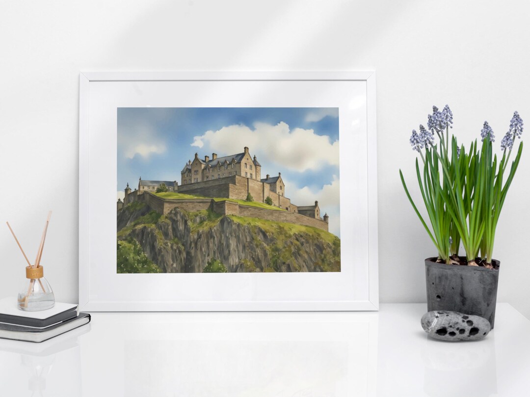 Edinburgh Castle Watercolor Art Print - Scotland, Wall Art, Travel Art ...