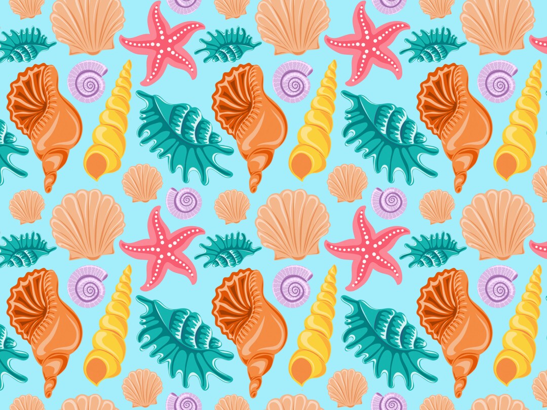 Shell Repeating Pattern DIGITAL ART France, Seamless Pattern, Pattern ...