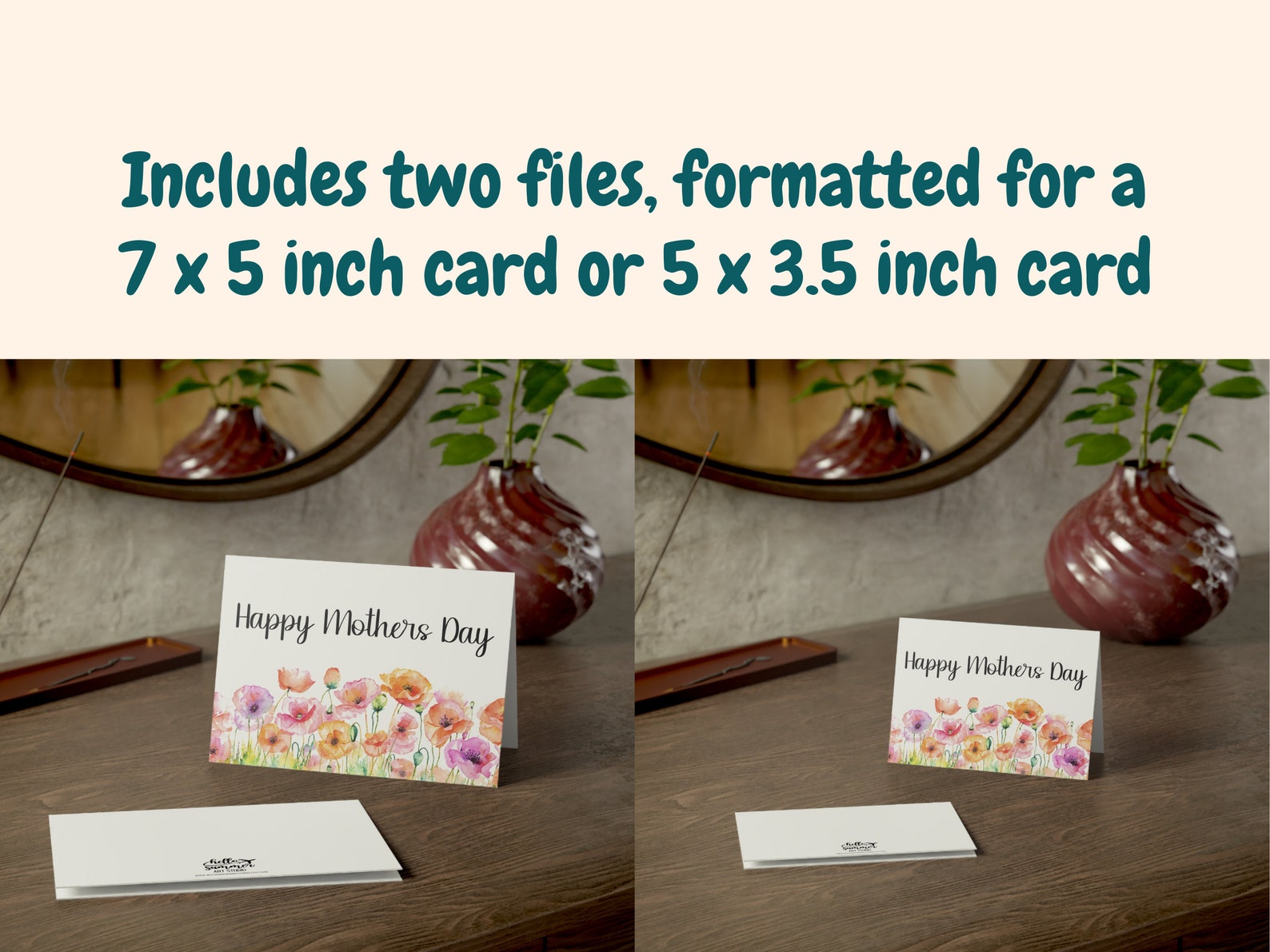 Floral Printable Mothers Day Card 1 Instant Download, DIY Print Cards ...