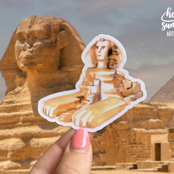 Great Sphinx of Egypt Sticker - Pyramids of Giza, Egypt Sticker, Cairo, Egypt Souvenir, Egypt Gifts, Travel Journal, Agenda, Planner, Travel