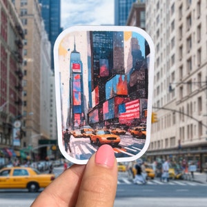 Sticker New York City - Sticker aquarelle, Sticker de voyage, Agenda, Agenda, Carnet de notes, Aimant de voiture Locker, New York, Architecture, Gratte-ciel