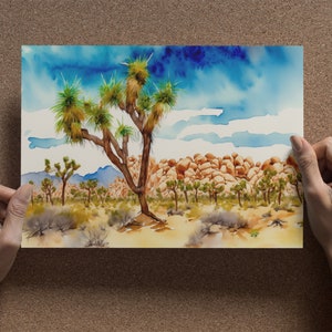 Joshua Tree Watercolor Art Print - National Park Gifts, California Wall ...