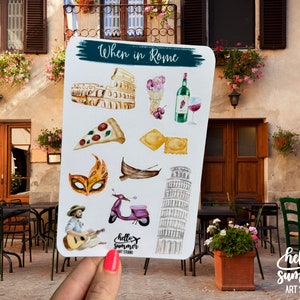Wenn Sie in Rom sind Sticker Bogen - Planner Sticker, Kawaii Sticker, Scrap Book Sticker, Reise-Sticker, Venedig, Rom, Mailand, Florenz Sticker