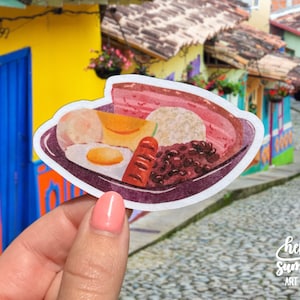 Bandeja Paisa Sticker - Medellin Sticker, Bogotá Sticker, Colombia Sticker, Watercolor Art, Souvenir, Gifts, Travel Journal, Planner Sticker