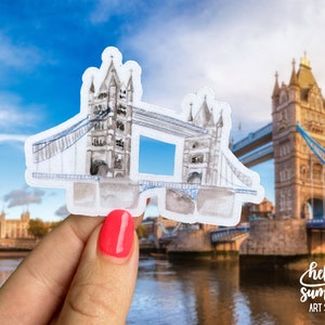 Sticker London Bridge - London Tower, sticker Engeland, London Bridge aquarel, sticker Europa, reissticker, sticker backpacker, magneet