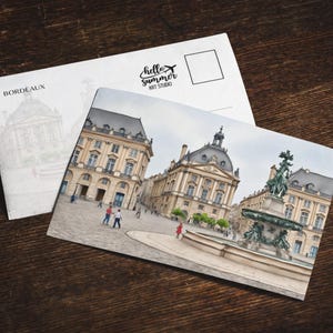 Bordeaux France Watercolor Postcard, 5 x 7 greeting card set, France postcard, painting, travel artwork, europe city postcard, Europe Trip