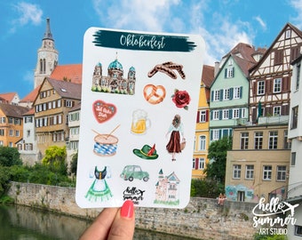 Oktoberfest Sticker Sheet - Planer Sticker, Scrapbook Sticker, Reisesticker, Deutsche Sticker, München, Berlin, Deutshland, Deutschland