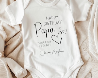 Babybody zum Geburtstag für Papa, Baby T-Shirt als Geschenk für den Vater, Schwangerschaft verkünden mit Baby Body, Geschenkidee für Papa